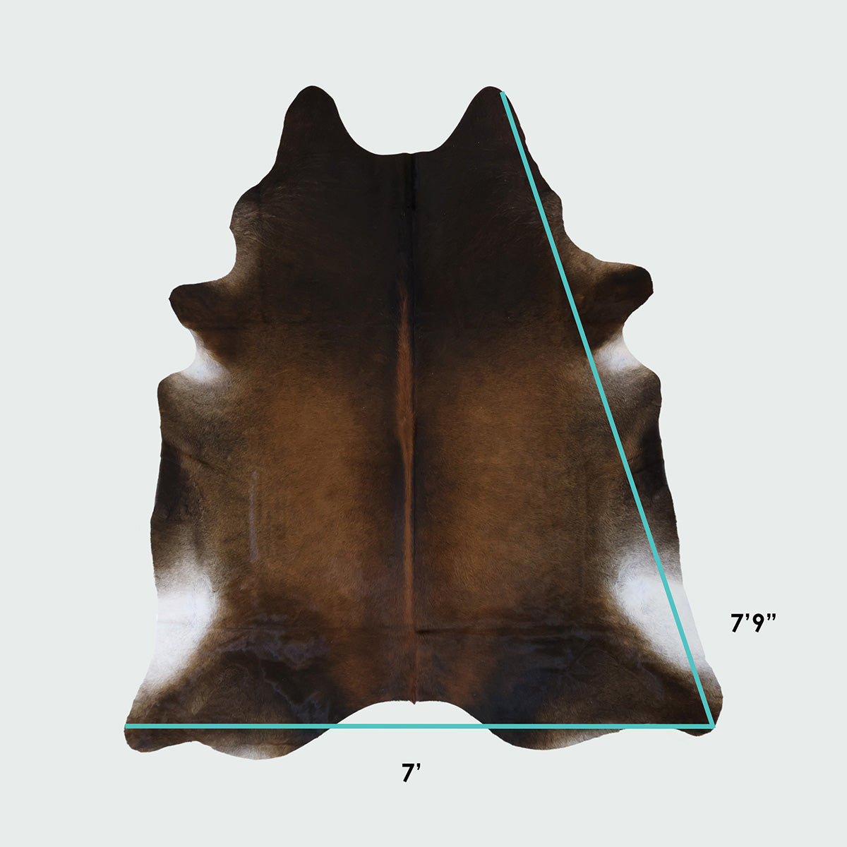Natural Brazilian Cowhide Pattern 1165 (Dark Brown Brindle)