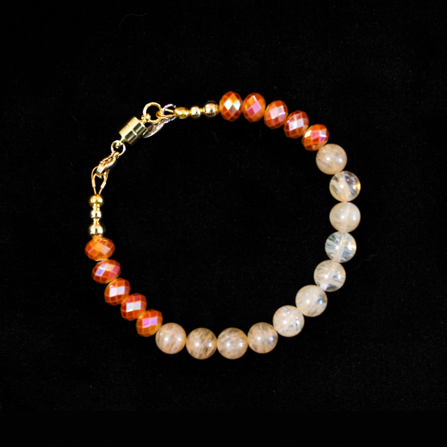 7.5" Citrine Bracelet with Gold Magnetic Clasp 197