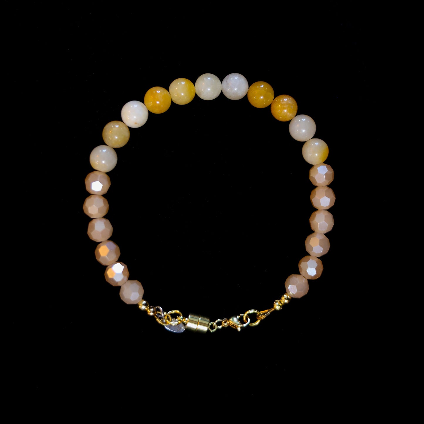 8" Golden Jade Bracelet with Gold Magnetic Clasp 199