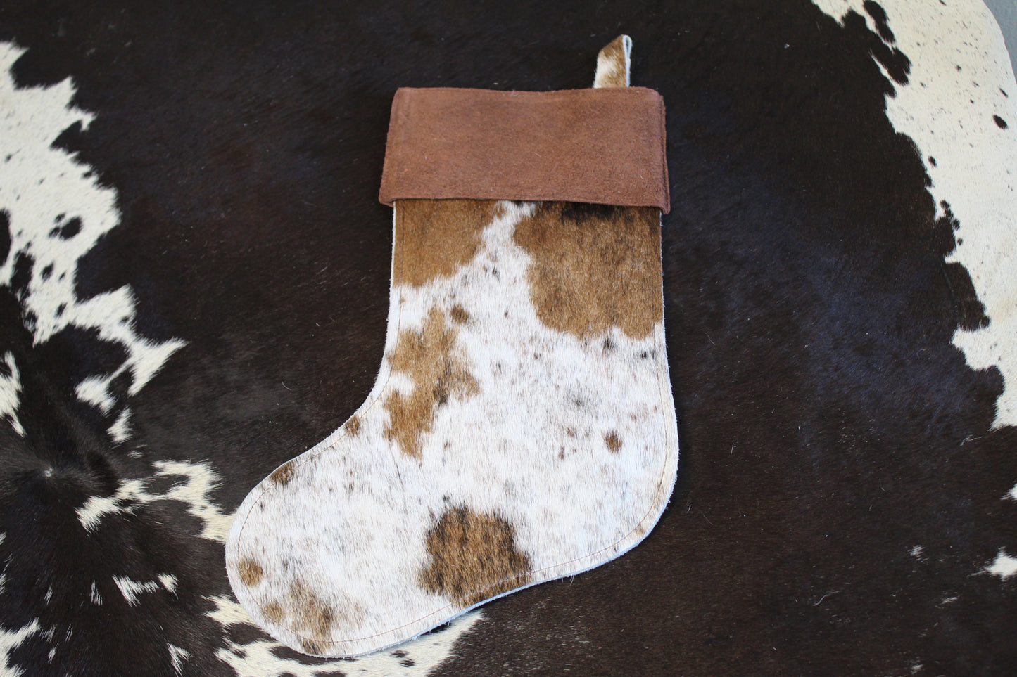 Christmas Stocking Hide on Hair all Leather 100% Authentic