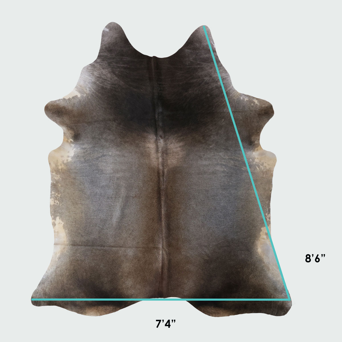 Natural Brazilian Cowhide Pattern 1128 (Grey Brown Brindle)