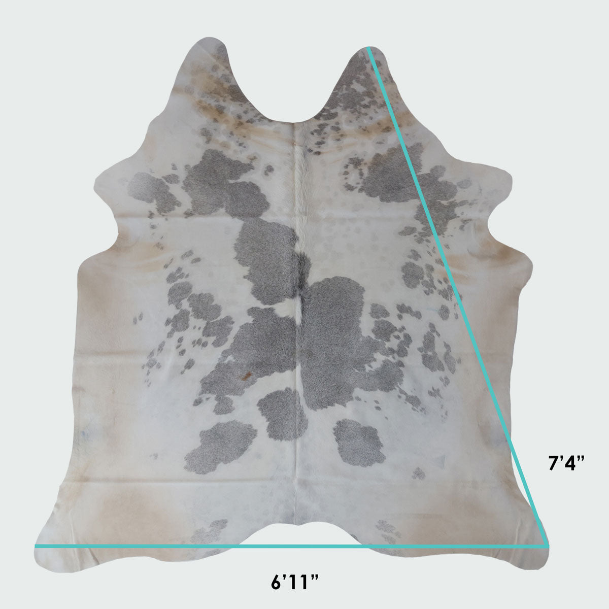 Natural Brazilian Cowhide Pattern 1130 (Grey Brown Brindle)