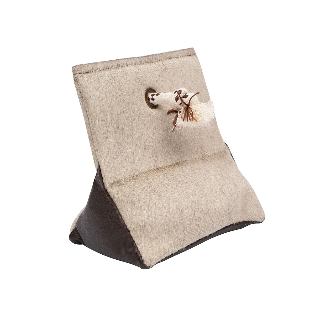 Doorstop with Natural Cowhide and Leather Champagne