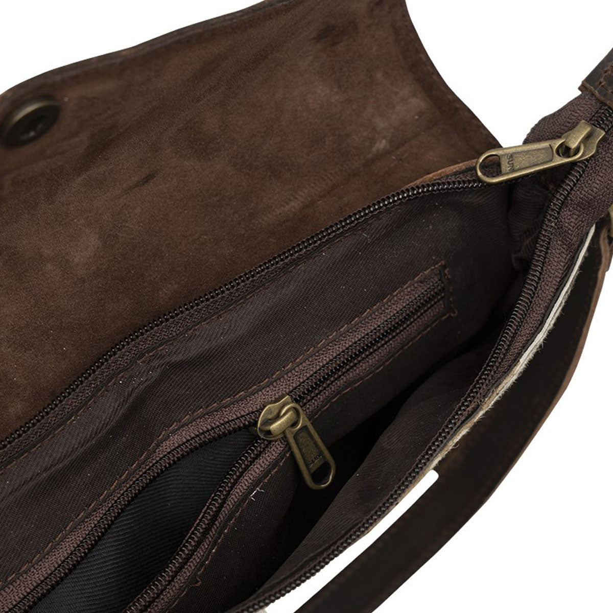Fringed Envelope Purse with Snap Closure Brown 1
