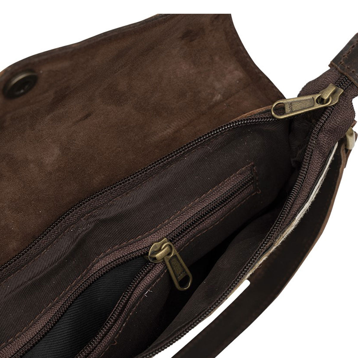 Fringed Envelope Purse with Snap Closure Brown 3