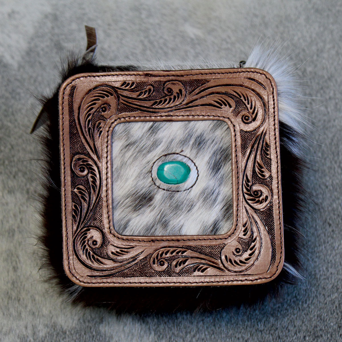 Embossed Leather Jewelry Box Brown 1