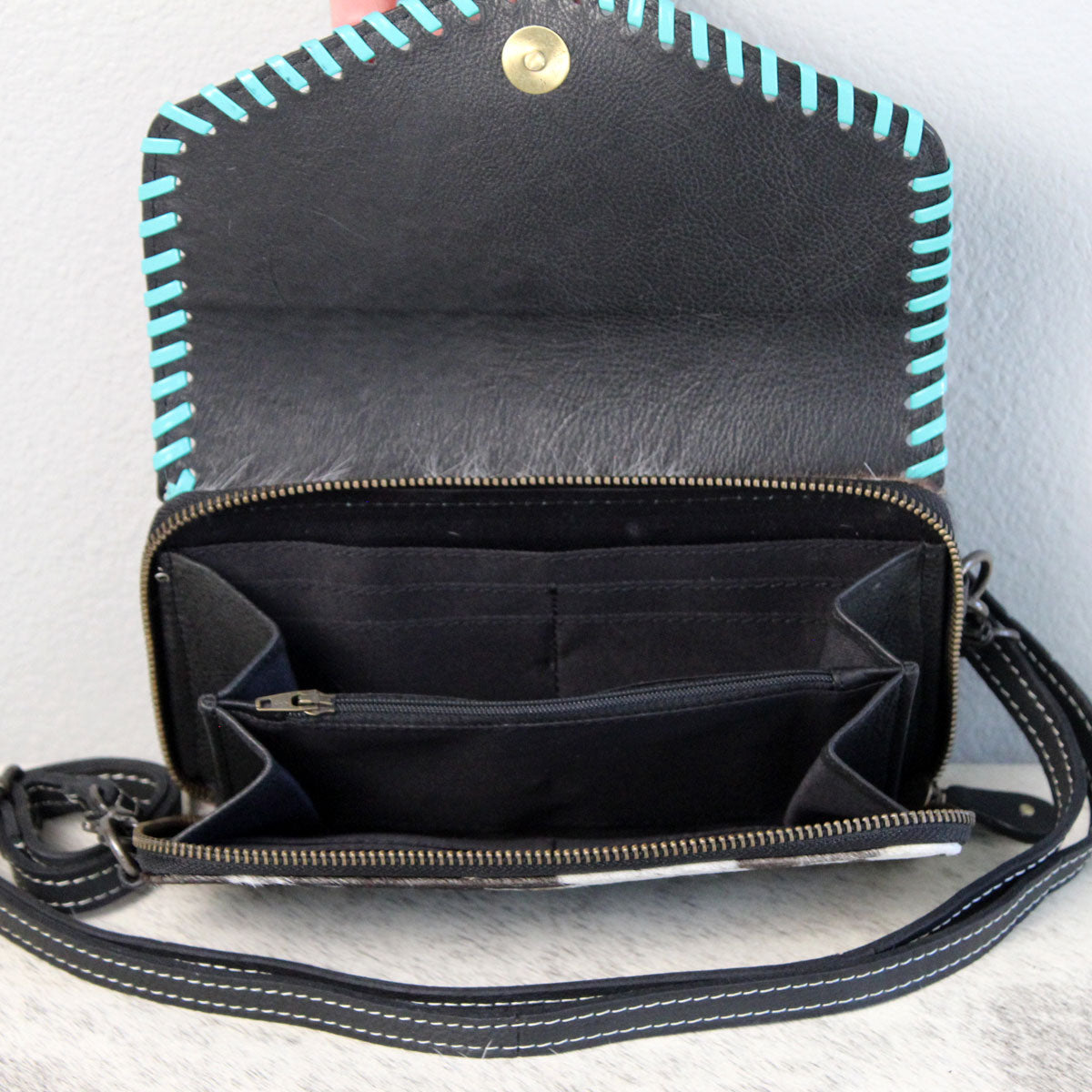 Tooled Leather Envelope Crossbody Purse Bag Clutch