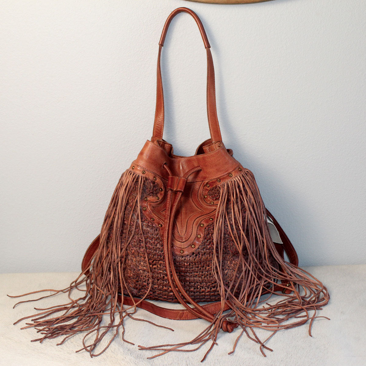 BOHO Leather Bucket Bag