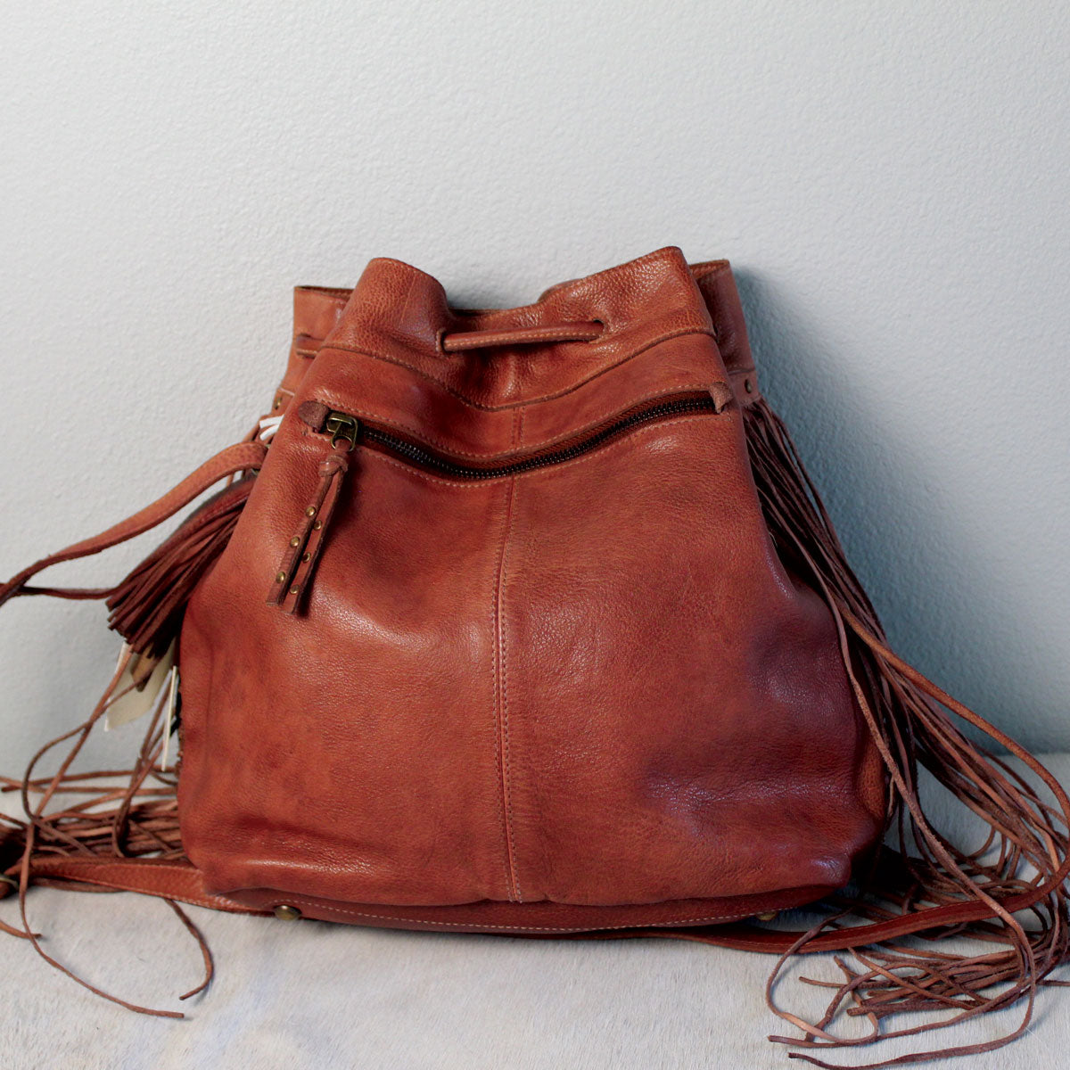 BOHO Leather Bucket Bag