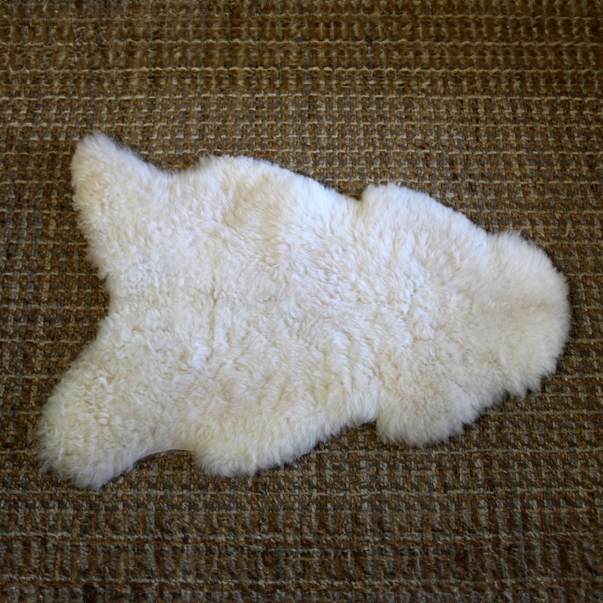 Single Ivory Shorn Iceland Sheep Rug Cushion