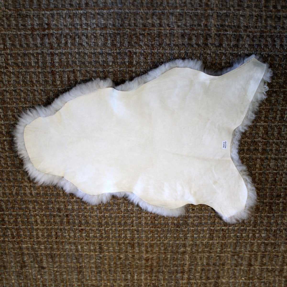 Single Ivory Shorn Iceland Sheep Rug Cushion