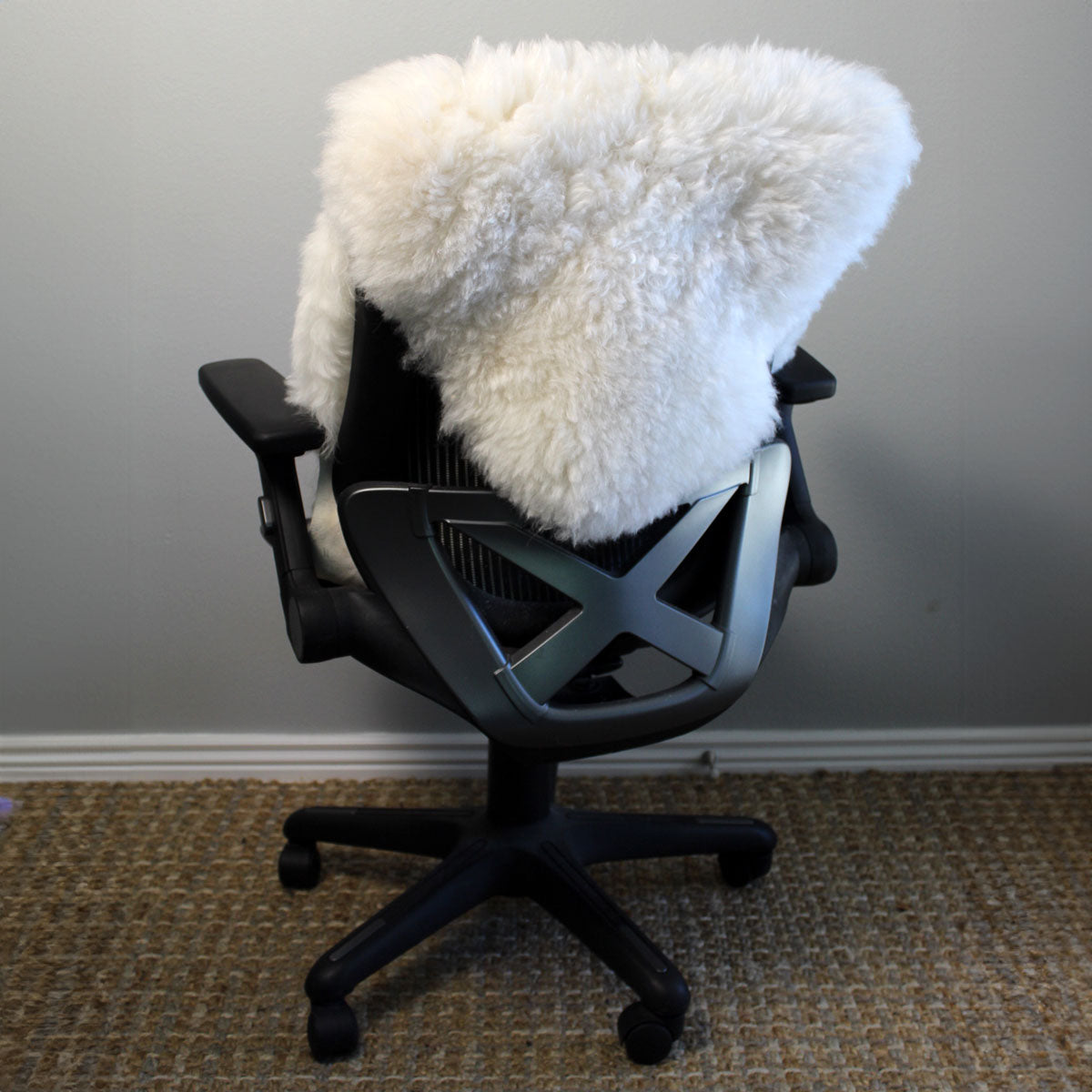 Single Ivory Shorn Iceland Sheep Rug Cushion