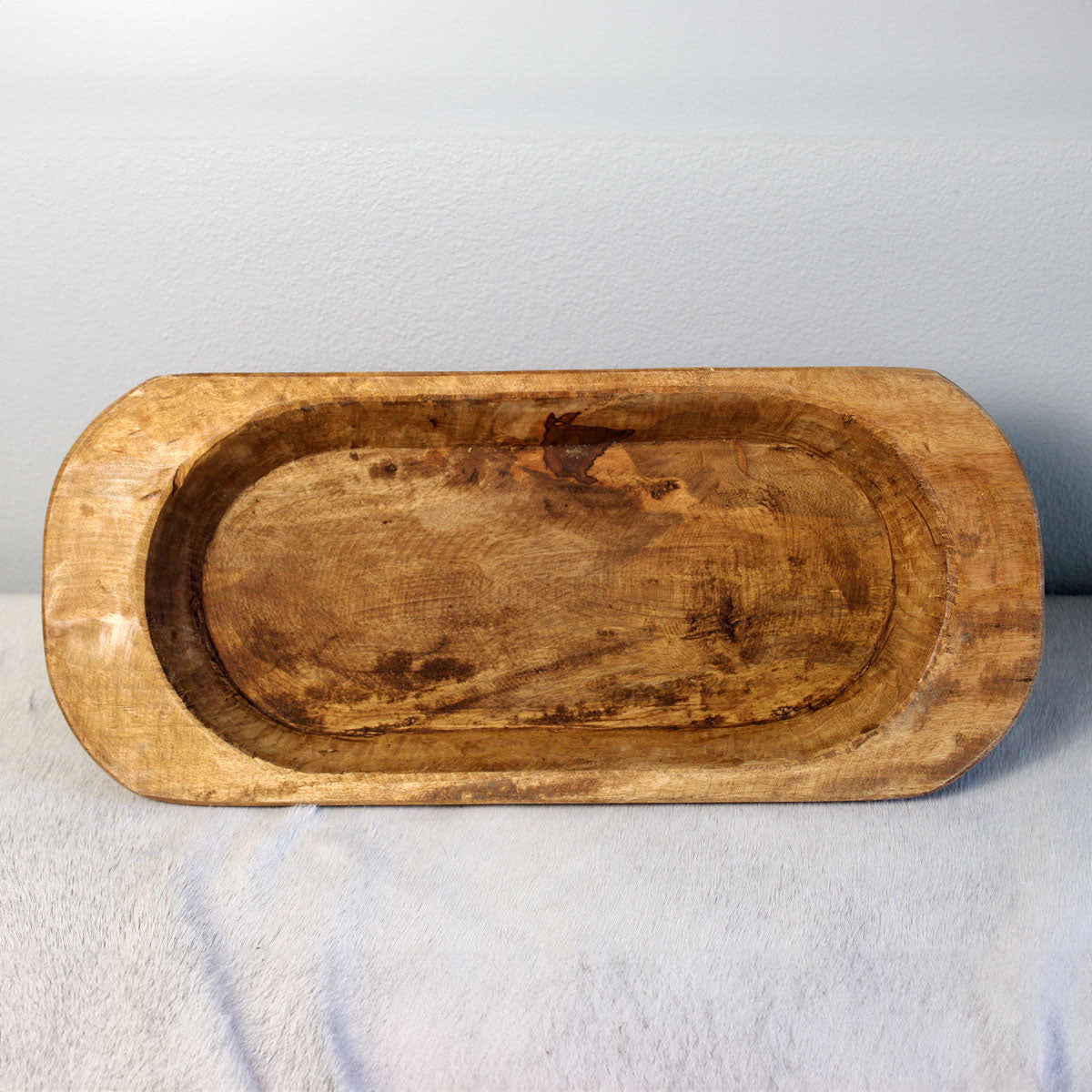 Premium Medium Oval Wood Dough Bowl Platter