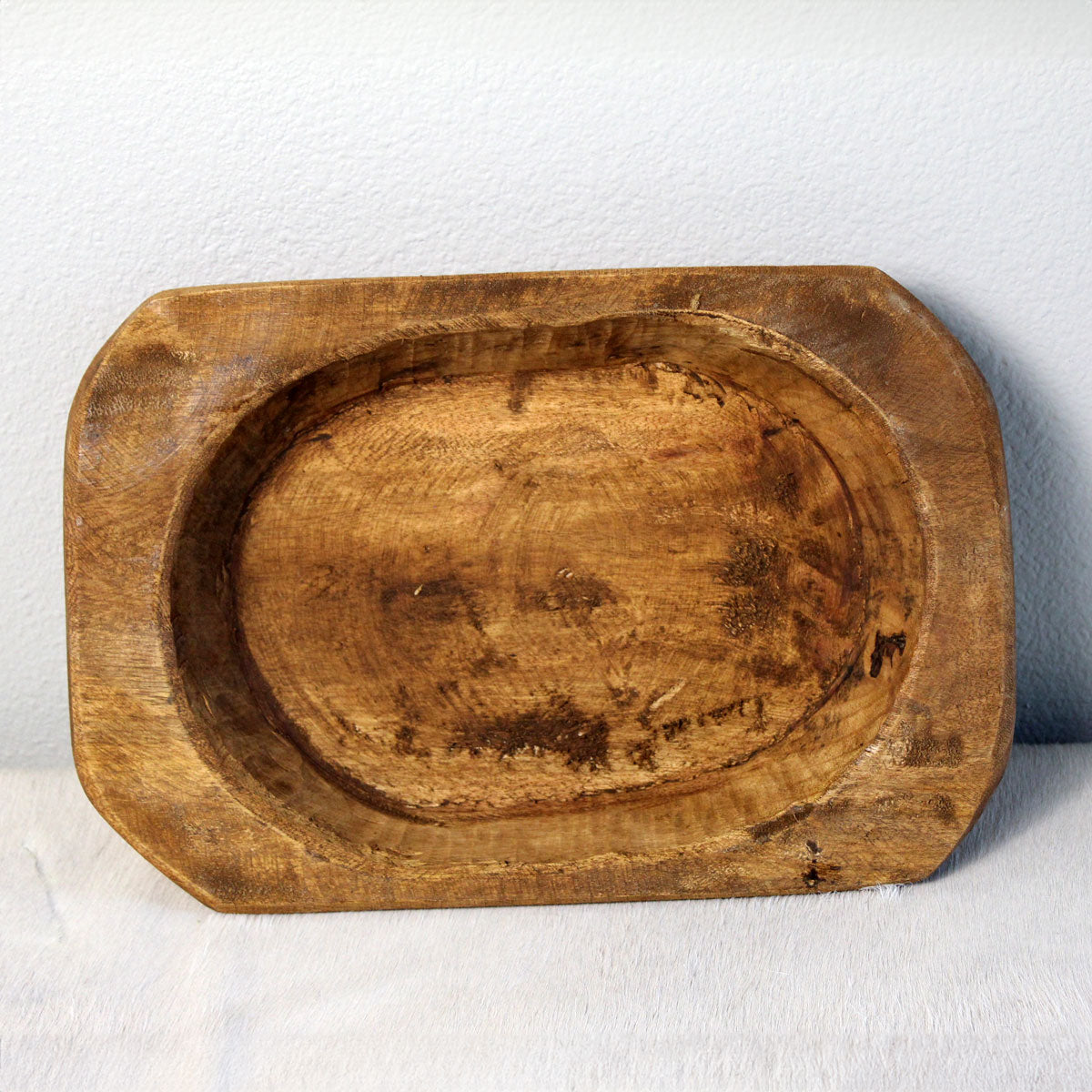 Premium Small Oval Wood Dough Bowl Platter