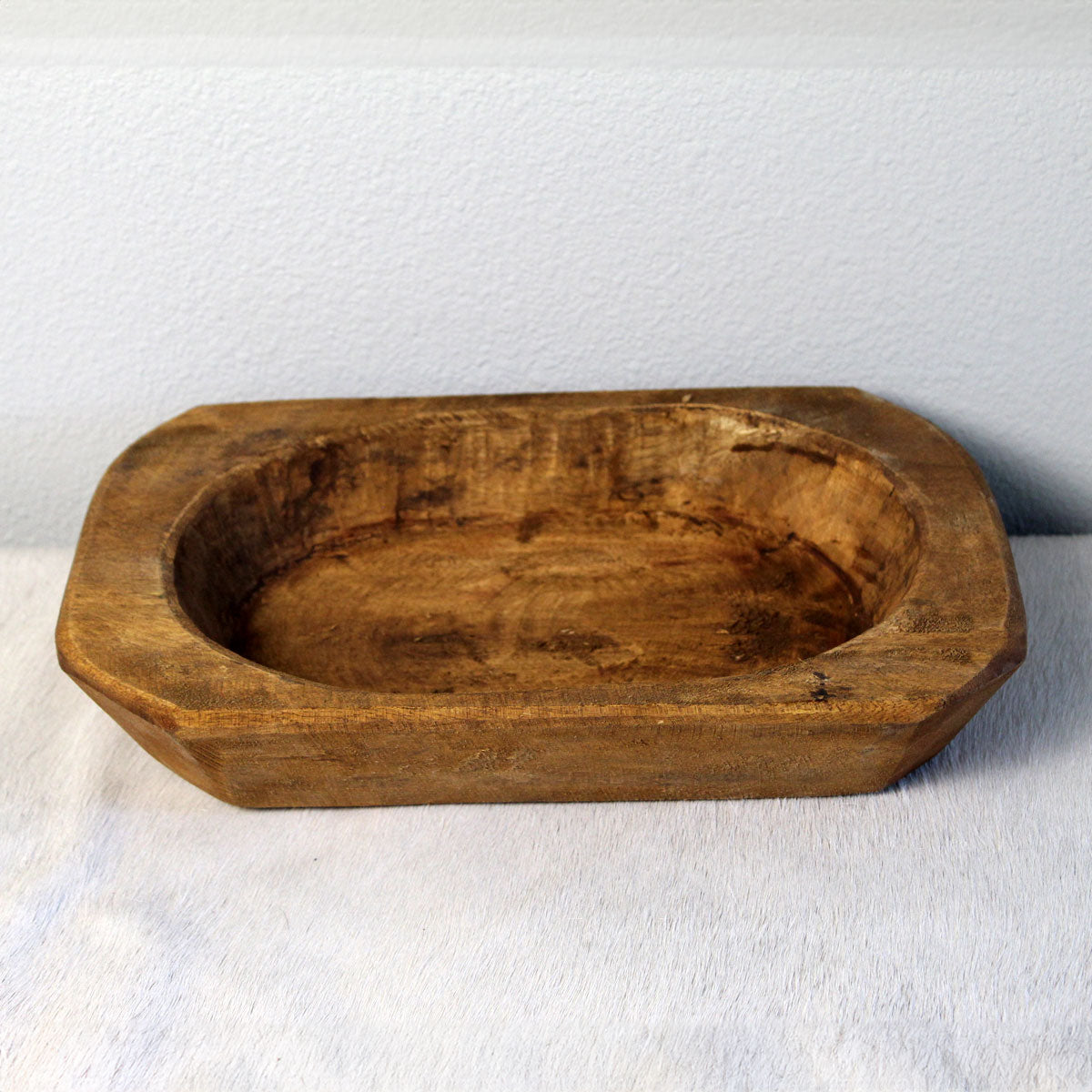 Premium Small Oval Wood Dough Bowl Platter