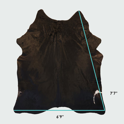 Natural Brazilian Cowhide Pattern 1169 (Dark Brown Brindle)