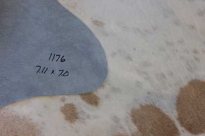 Natural Brazilian Cowhide Pattern 1176 (Brown Grey Brindle)