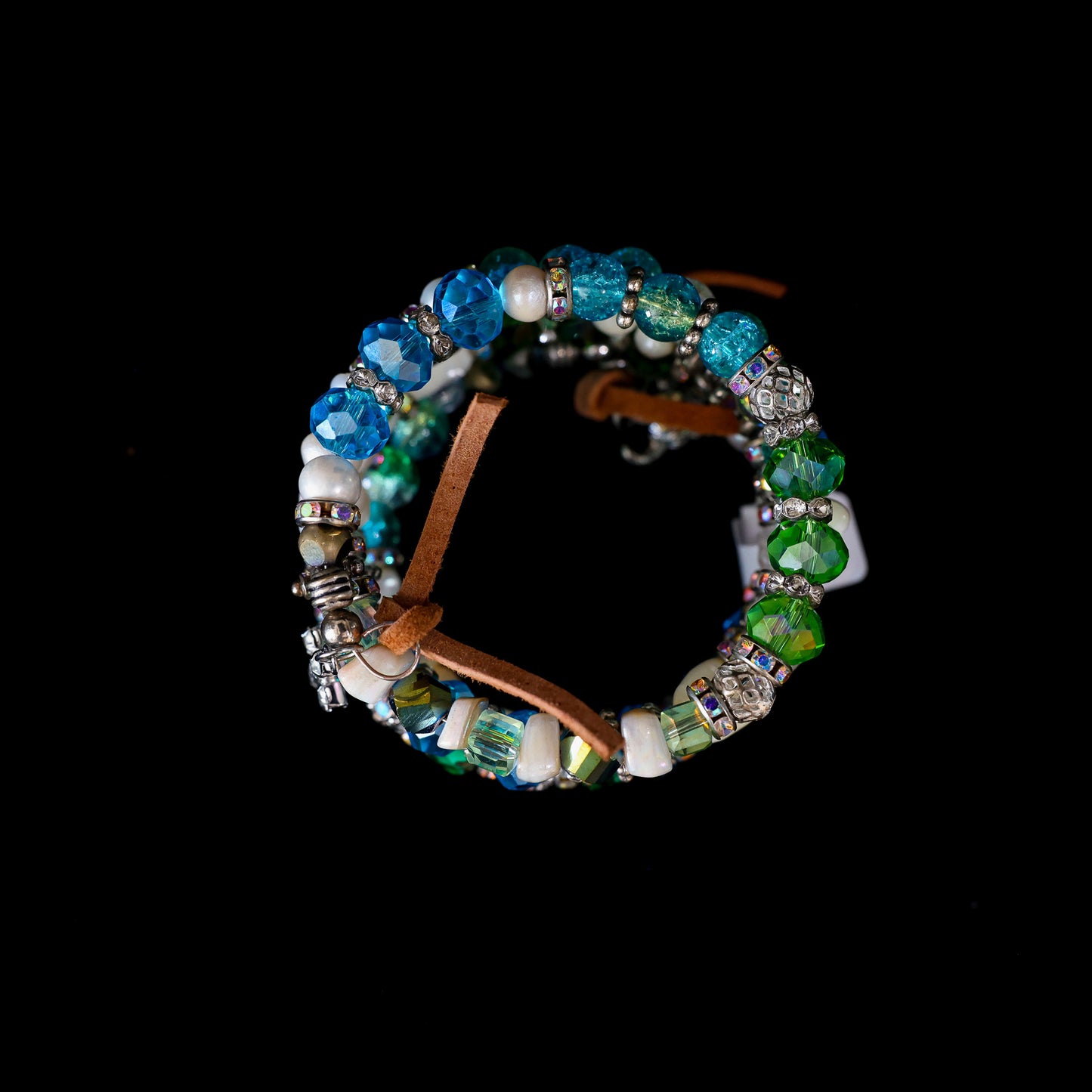 Freshwater Pearl Wrap Bracelet with Glass Beading 153