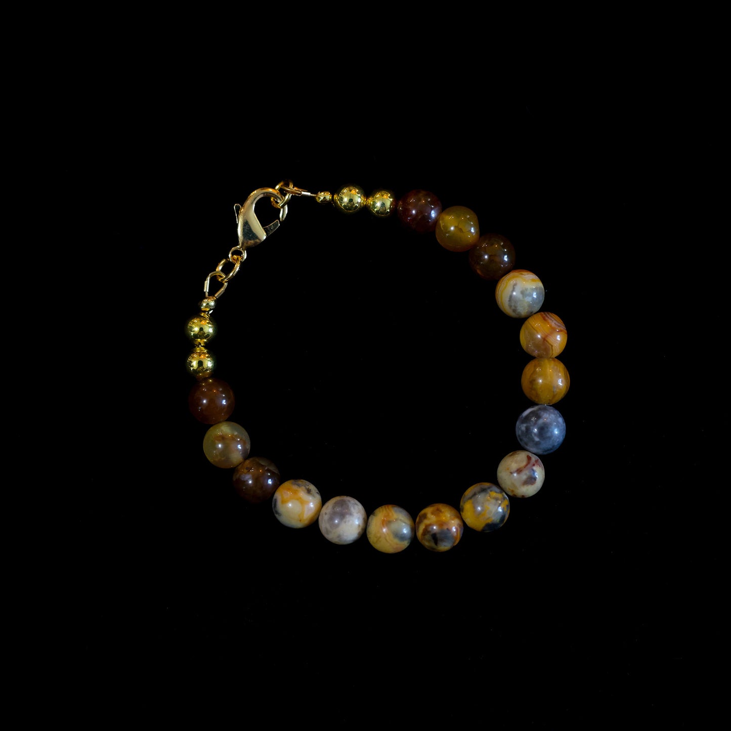 6.5" Jasper Bracelet with Gold Lobster Clasp 179
