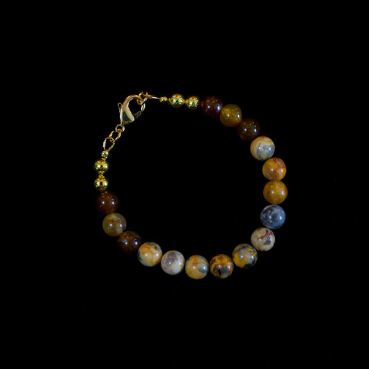 6.5" Jasper Bracelet with Gold Lobster Clasp 179