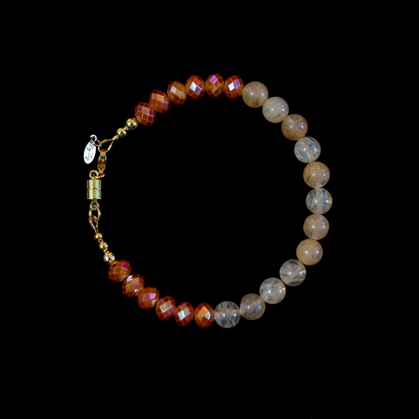8" Citrine Bracelet with Gold Magnetic Clasp 193