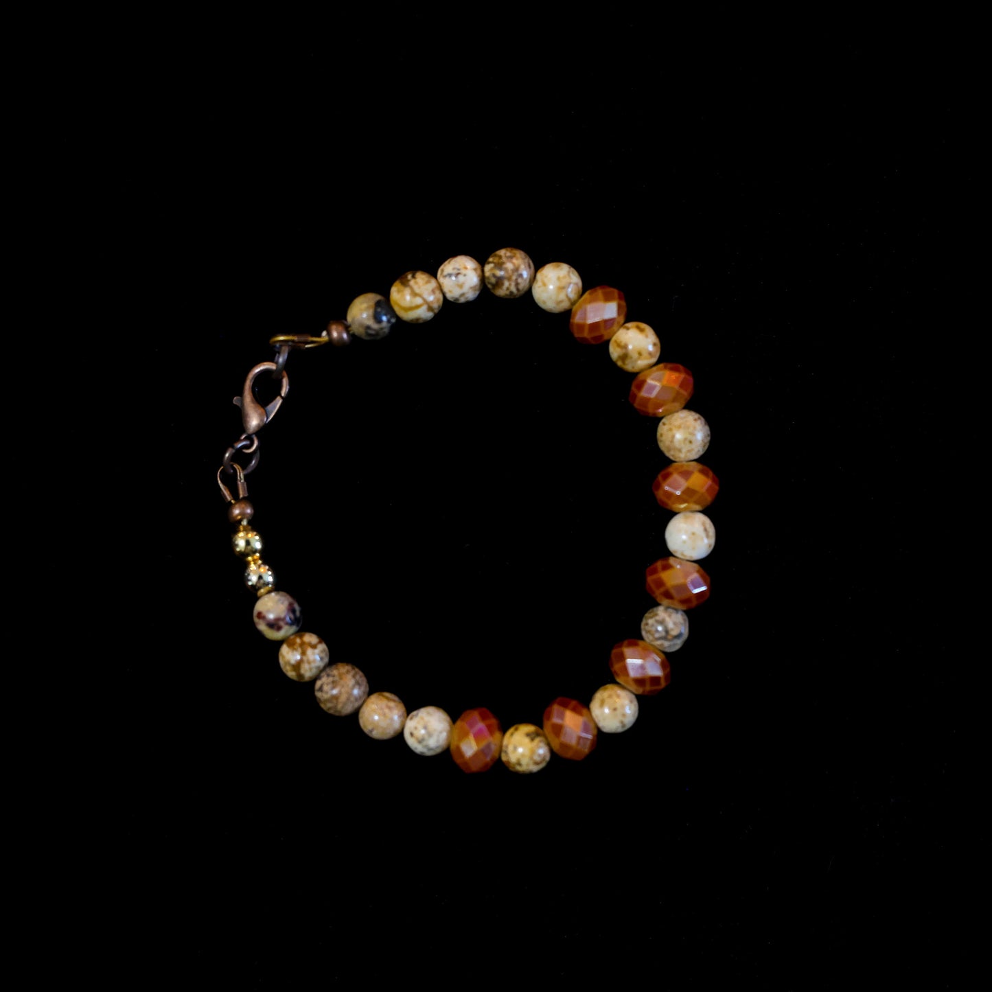 6" Jasper Bracelet with Copper Lobster Clasp 194