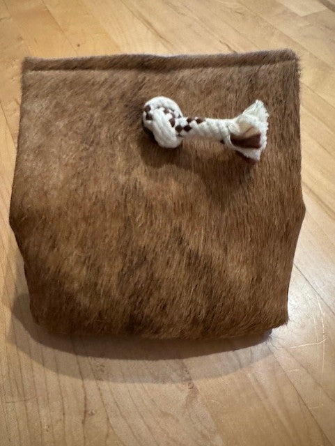 Doorstop with Natural Cowhide and Leather Brindle