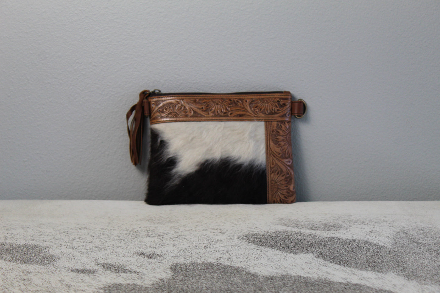 Embossed Edge Crossbody Purse Tan 1