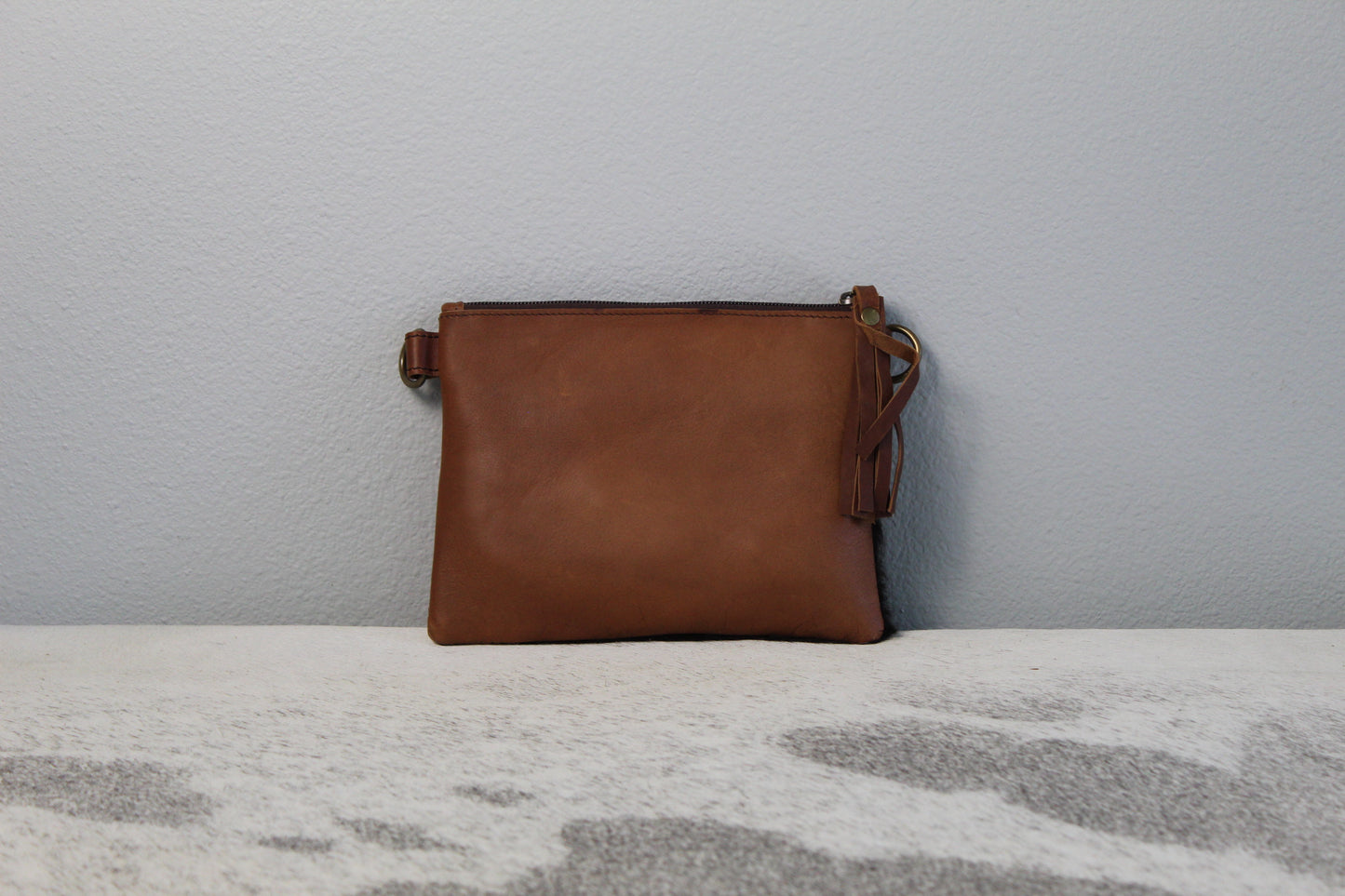 Embossed Edge Crossbody Purse Tan 1