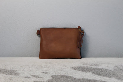 Embossed Edge Crossbody Purse Tan 1